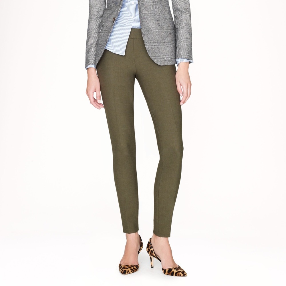 J. Crew Olive Full Length Minnie Bi-Stretch Wool